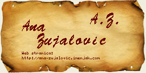 Ana Zujalović vizit kartica
